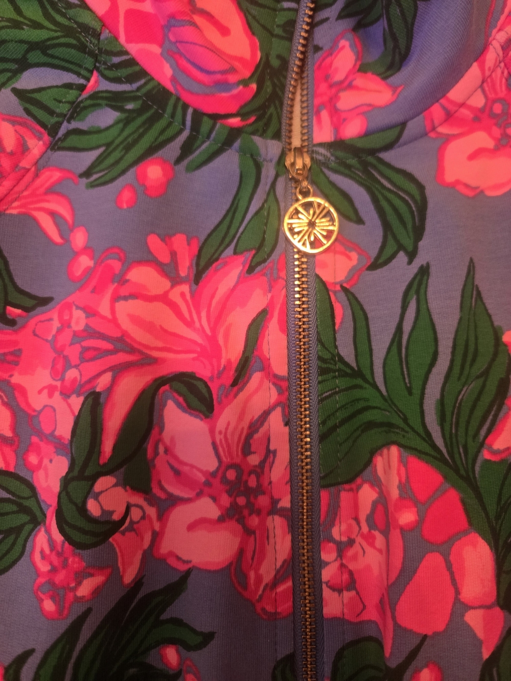 Lilly Pulitzer Pink & Purple Floral Half-Zip Pullover - Picture 2 of 3